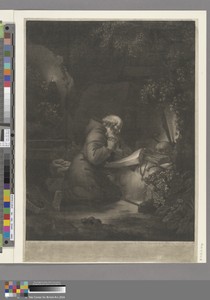 Saint Jerome by Valentine Green, in Mezzotint on medium, slightly textured, cream laid paper. Download this artwork as a high-resolution wallpaper for desktop, — Valentine Green Wallpaper