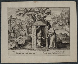 Saint Jerome by Maarten de Vos, created 1580–1600, in engraving. Download this artwork as a high-resolution wallpaper for desktop, tablet, or mobile. — Maarten de Vos Wallpaper
