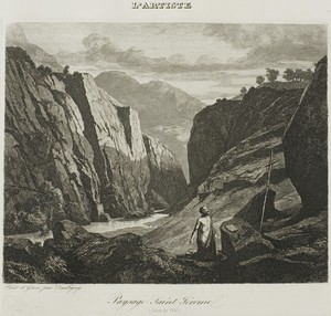 Saint Jerome by Charles-François Daubigny, created 1840, in Etching on white wove paper. Download this artwork as a high-resolution wallpaper for desktop, table — Illustration Background