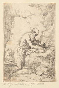 Saint Jerome by Bartolomeo Biscaino, created 1650/1657, in etching on laid paper. Download this artwork as a high-resolution wallpaper for desktop, tablet, or m — Bartolomeo Biscaino Wallpaper