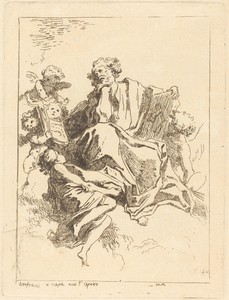 Saint Luke by Jean Honoré Fragonard, created 1761/1764, in etching on laid paper. Download this artwork as a high-resolution wallpaper for desktop, tablet, or m — Jean Honoré Fragonard Wallpaper
