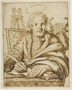 Saint Luke by Cornelis Visscher (II), created c. 1650, in Pen and brown ink over traces of graphite, on tan wove paper, laid down on cream wove paper. Download — Cornelis Visscher (II) Wallpaper