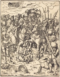 Saint Matthew by Lucas Cranach (I), in woodcut. Download this artwork as a high-resolution wallpaper for desktop, tablet, or mobile. — Lucas Cranach (I) Wallpaper