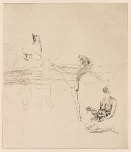 Salomé by Pablo Picasso, created 1905, printed 1913, in etching and drypoint. Download this artwork as a high-resolution wallpaper for desktop, tablet, or mobil — Pablo Picasso Wallpaper