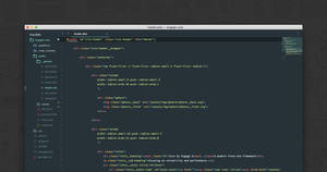 Dark code editor showing website header PHP and HTML structure with sphere graphic. — Coding Picture