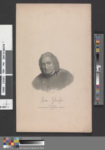 Samuel Johnson by Edward Francis Finden, in Engraving. Download this artwork as a high-resolution wallpaper for desktop, tablet, or mobile. — Edward Francis Finden Wallpaper