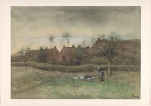Sandy Path by Théophile de Bock, created 1870 - 1904, in canvas; panel; oil paint (paint). Download this artwork as a high-resolution wallpaper for desktop, tab — Théophile de Bock Wallpaper
