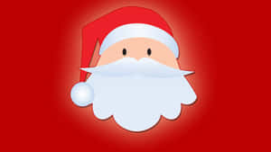 Papai Noel de desenho animado com barba branca e chapéu vermelho em fundo vermelho — Fundo de Papai No Papéis de Parede