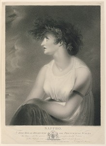 Sappho by Edward Scriven, created 1802, in Stipple engraving on paper. Download this artwork as a high-resolution wallpaper for desktop, tablet, or mobile. — Art Picture