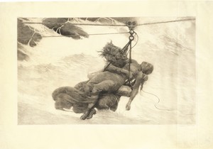 Saved by Winslow Homer, created 1889, in etching on imitation parchment. Download this artwork as a high-resolution wallpaper for desktop, tablet, or mobile. — Art Picture