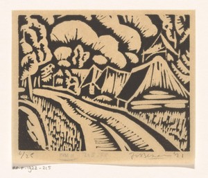 Schaapskooien by Jo Bezaan, created 1921, in printing ink; Japanese paper (handmade paper); houtsnede. Download this artwork as a high-resolution wallpaper for 