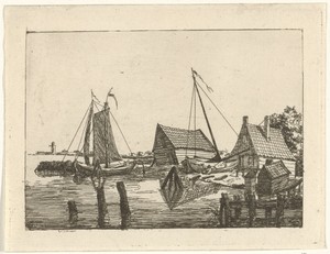 Scheepstimmerwerf by Gerrit Lamberts, created c. 1810 - c. 1850, in paper; etching. Download this artwork as a high-resolution wallpaper for desktop, tablet, or — Gerrit Lamberts Wallpaper