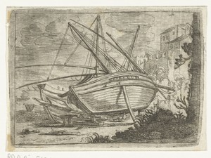 Scheepswerf by Abraham Casembroot, created 1603 - 1658, in paper; etching. Download this artwork as a high-resolution wallpaper for desktop, tablet, or mobile. — Abraham Casembroot Wallpaper