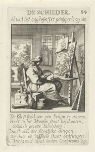 Schilder by Jan Luyken, created 1694, in paper; etching. Download this artwork as a high-resolution wallpaper for desktop, tablet, or mobile. — Art Wallpaper