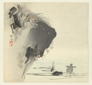 Schildpadden by Tsukioka Kôgyo, created 1890 - 1900, in paper; color woodcut. Download this artwork as a high-resolution wallpaper for desktop, tablet, or mobil — Tsukioka Kôgyo Wallpaper