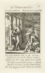 Schoenmaker by Jan Luyken, created 1694, in paper; etching. Download this artwork as a high-resolution wallpaper for desktop, tablet, or mobile. — Art Wallpaper