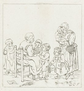 Schoolklas by Pieter de Mare, created 1779, in paper; etching. Download this artwork as a high-resolution wallpaper for desktop, tablet, or mobile. — Pieter de Mare Wallpaper
