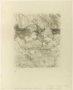 Seduction by Henri de Toulouse-Lautrec, created 1899, in Lithograph on cream wove paper. Download this artwork as a high-resolution wallpaper for desktop, table — Henri de Toulouse-Lautrec Wallpaper