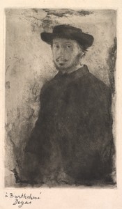 Self-Portrait by Edgar Degas, created 1857, in etching and drypoint. Download this artwork as a high-resolution wallpaper for desktop, tablet, or mobile. — Edgar Degas Background