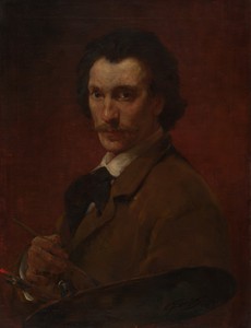 Self-Portrait by Walter Shirlaw, created 1878, in Oil on canvas. Download this artwork as a high-resolution wallpaper for desktop, tablet, or mobile. — Walter Shirlaw Wallpaper
