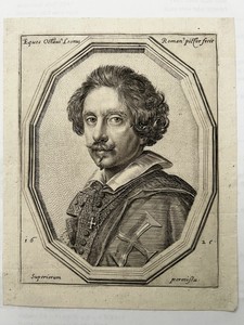 Self-Portrait by Ottavio Mario Leoni, created 1625, in Engraving on ivory laid paper. Download this artwork as a high-resolution wallpaper for desktop, tablet, — Illustration Wallpaper