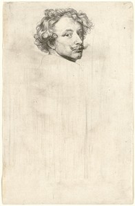 Self-Portrait by Anthony van Dyck, created probably 1626/1641, in etching. Download this artwork as a high-resolution wallpaper for desktop, tablet, or mobile. — Art Wallpaper