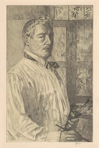 Self-Portrait by Childe Hassam, created 1916, in etching in black on wove paper. Download this artwork as a high-resolution wallpaper for desktop, tablet, or mo — Childe Hassam Wallpaper