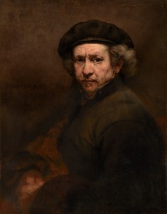 Self-Portrait by Rembrandt van Rijn, created 1659, in oil on canvas. Download this artwork as a high-resolution wallpaper for desktop, tablet, or mobile. — Rembrandt van Rijn Wallpaper