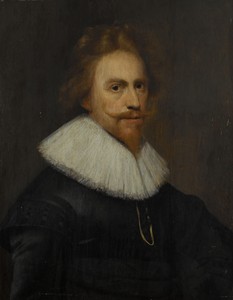 Self-Portrait by Wybrand de Geest, created 1629, in panel; oil paint (paint). Download this artwork as a high-resolution wallpaper for desktop, tablet, or mobil — Wybrand de Geest Wallpaper