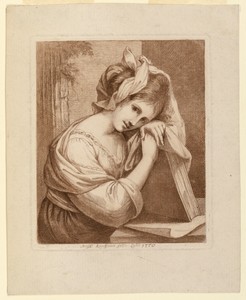 Self Portrait by Angelica Kauffmann, created 1770, in Etching on laid paper. Download this artwork as a high-resolution wallpaper for desktop, tablet, or mobile — Art Picture