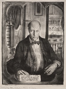 Self-Portrait by George Bellows, created 1921, in lithograph. Download this artwork as a high-resolution wallpaper for desktop, tablet, or mobile. — George Bellows Wallpaper