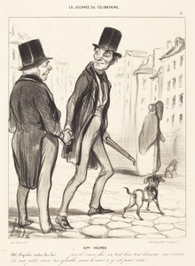 Sept heures by Honoré Daumier, created 1839, in crayon lithograph in black on wove paper. Download this artwork as a high-resolution wallpaper for desktop, tabl — Art Picture