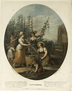 September by Francesco Bartolozzi, created October 1, 1793, in Color stipple engraving on paper. Download this artwork as a high-resolution wallpaper for deskto — Art Picture