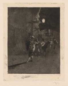 Serenade by Mariano Fortuny, created c. 1863–65, in etching. Download this artwork as a high-resolution wallpaper for desktop, tablet, or mobile. — Mariano Fortuny Wallpaper