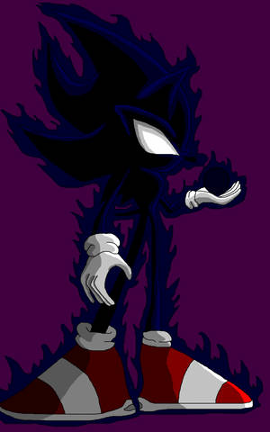 Sonic Sombrio com chamas negras e sapatos vermelhos contra um fundo roxo — Hyper Sonic Papéis de Parede