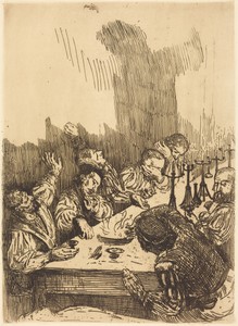 Shadow (Ombre) by Alphonse Legros, in etching. Download this artwork as a high-resolution wallpaper for desktop, tablet, or mobile. — Art Picture