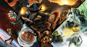 Fantasy-Krieger und mythische Kreaturen in lebendigen Actionszenen in verschiedenen Welten. — Shadowheart Wallpaper