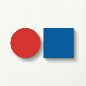 Minimalist comparison of circle and square