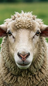 Un gros plan adorable d'un mouton de Hay Day.