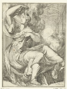 Sibille van Delphi by Romeyn de Hooghe, created 1688, in paper; etching; engraving. Download this artwork as a high-resolution wallpaper for desktop, tablet, or — Romeyn de Hooghe Wallpaper
