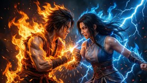 Zuko e Azula enfrentam-se num feroz duelo de dominação do fogo.