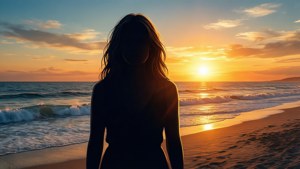 Silhouette von Kandyse McClure bei Sonnenuntergang