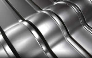 Painéis de metal escovado ondulados elegantes com destaques refletivos e ranhuras texturizadas — Silver Aesthetic Papéis de Parede
