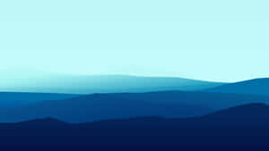 Minimalistische blaue Bergkette mit verblassenden Schichten unter einem blassen Himmel. — Wunderschöner Blick Auf Die Berge Wallpaper