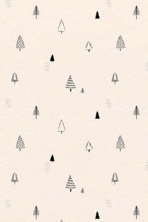 Svarta tallillustrationer på texturerad cremefärgad bakgrund — Cute Pattern iPhone Bakgrundsbilder