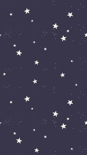 En stjärnklar natthimmel med vita stjärnor och kosmiskt stoft på en lila bakgrund. — Cute Pattern iPhone Bakgrundsbilder