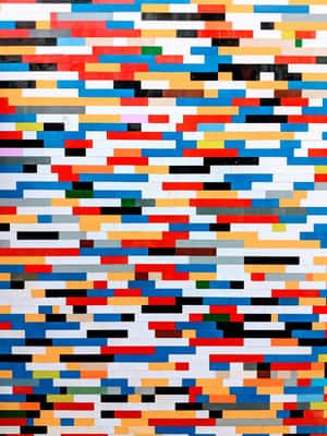 En vägg gjord av färgglada Lego-klossar i ett pixelmönster. — Cute Pattern iPhone Bakgrundsbilder