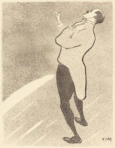 Singer by Henri-Gabriel Ibels, created 1893, in lithograph. Download this artwork as a high-resolution wallpaper for desktop, tablet, or mobile. — Art Picture