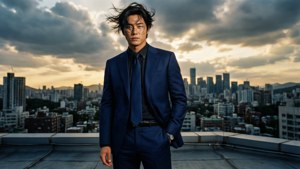 Ahn Hyo Seop i en kommanderende tagpose.
