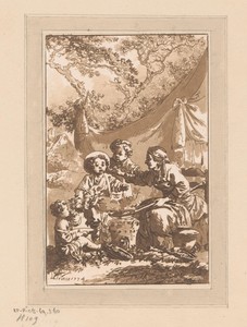 Smaak by Jean Baptist Leprince, created 1774, in paper; etching; aquatint. Download this artwork as a high-resolution wallpaper for desktop, tablet, or mobile. — Jean Baptist Leprince Wallpaper